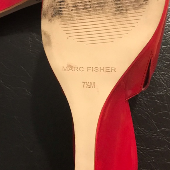 Marc Fisher Patent Wedge Sandals SZ 7.5 - Picture 9 of 9
